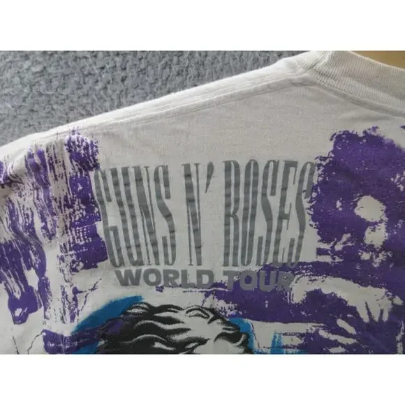 Vintage GUNS & ROSES Use Your Illusion World Tour AOP Brockum T-shirt XL or 2XL?